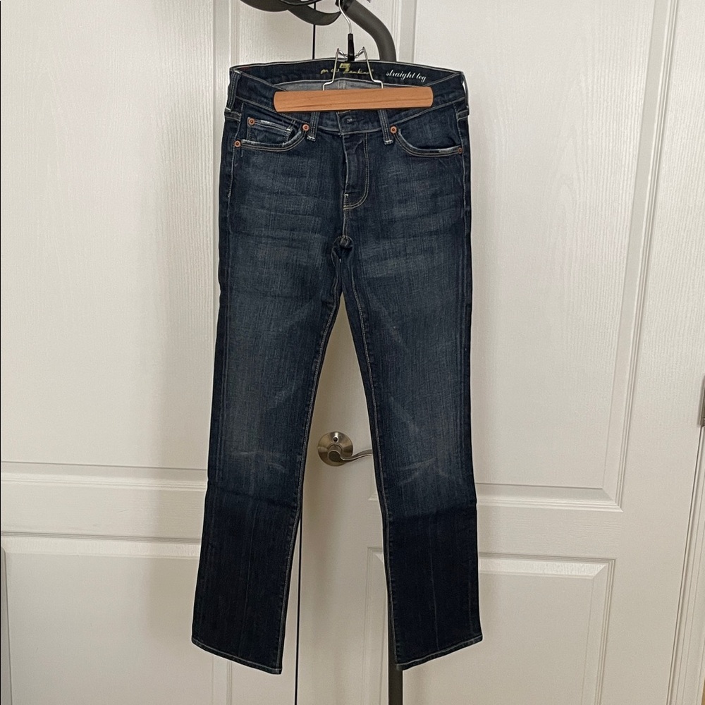 7 For All Mankind Women's Indigo Straight Leg Jeans